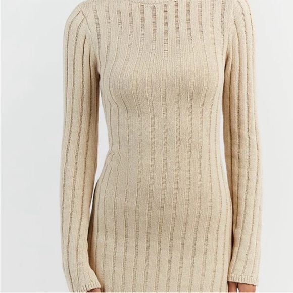 DISSH Stevie Natural long sleeve mini Knit Dress - Picture 3 of 10